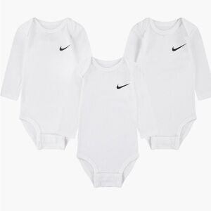 Nike Essentials 3 Pack Baby Bodysuits Long Sleeve 3 Months